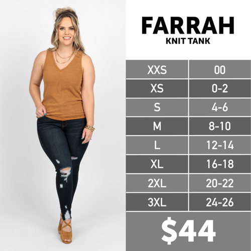 Farrah Size Chart